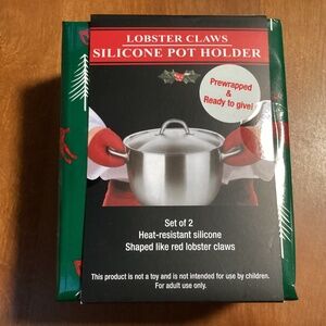 Lobster Claws Silicone Pot Holder New with tag  Prewrapped & ready to go